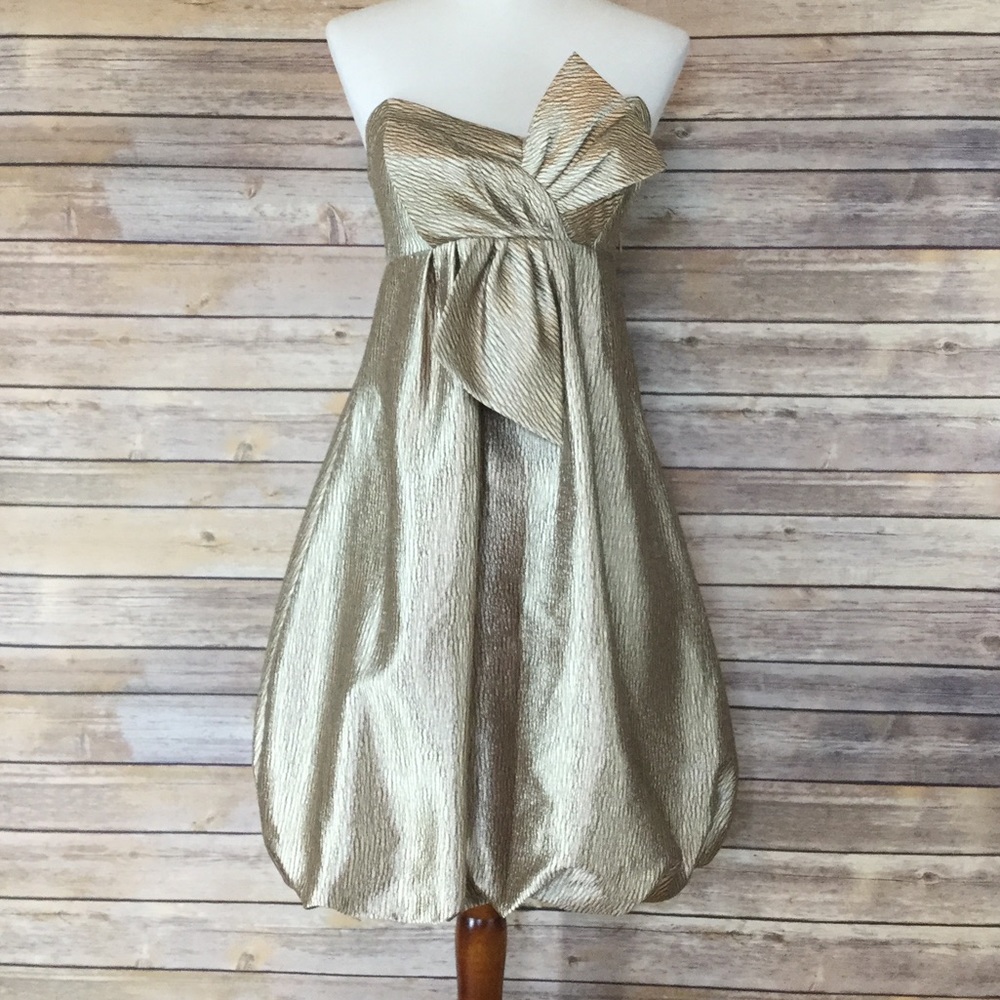 Max and Cleo gold bubble party dress